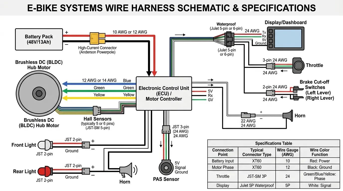 E-Bike Wire Harness Design & High-Current Connector Guide | TONFUL