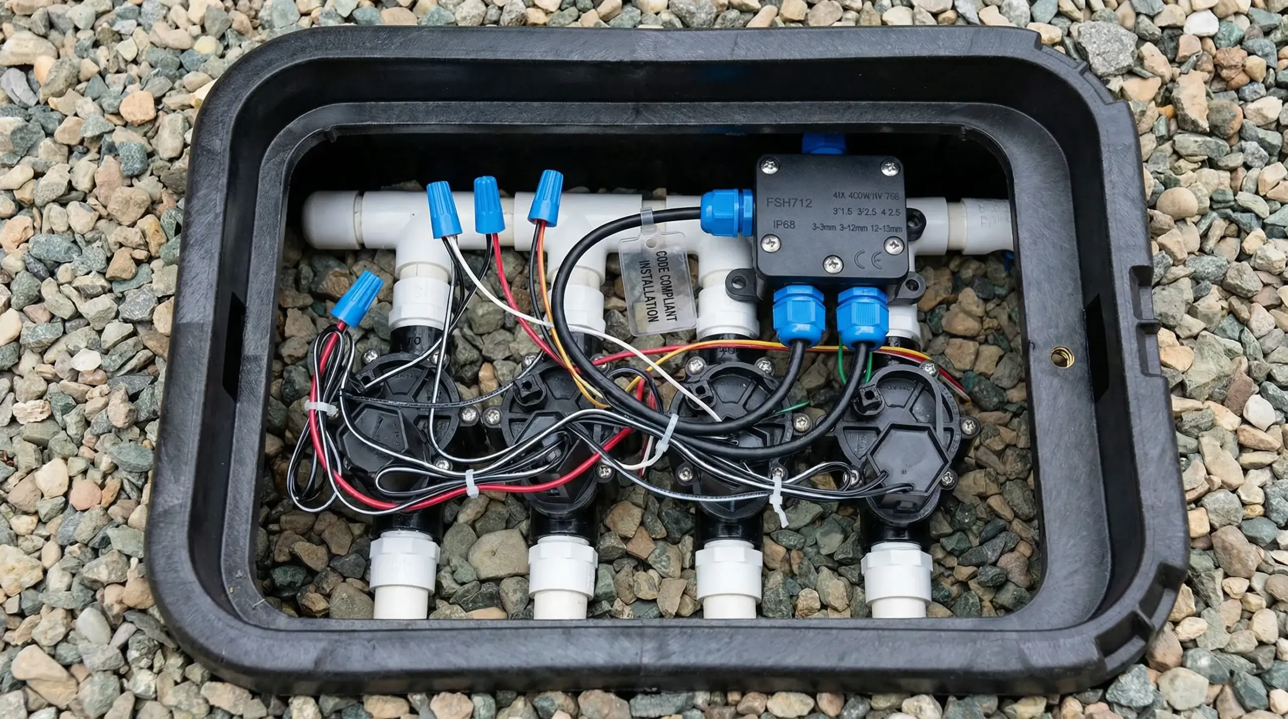 sprinkler wire cut waterproof valve box wire connections